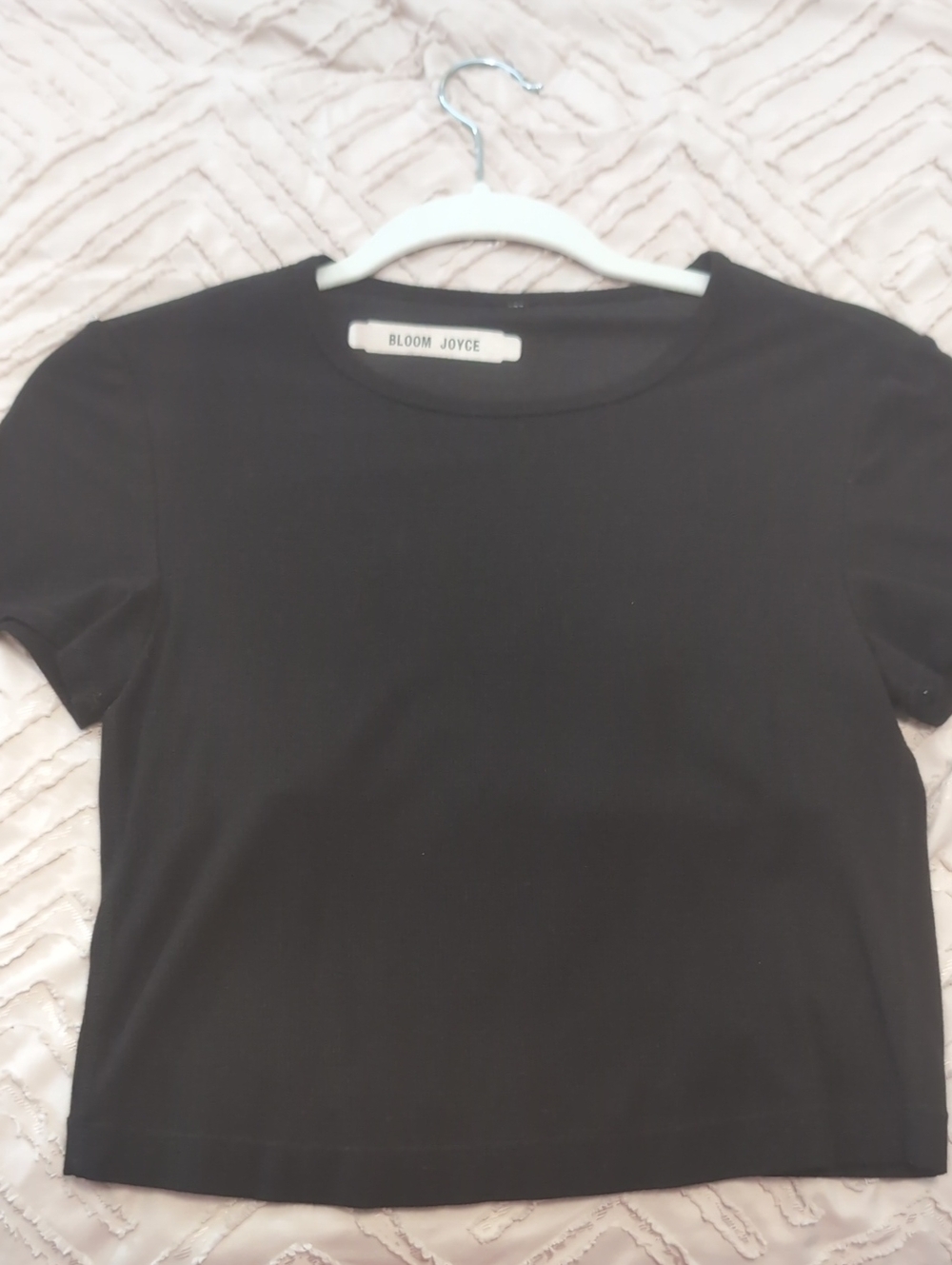 Black Crewneck Women's Top W/ Built In Sports Bra